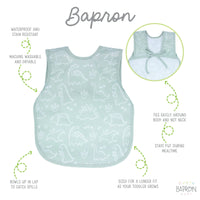 Dino Friends - Sage Bapron SALE **PRESCHOOL SIZE ONLY** - BIG FRENCHIES