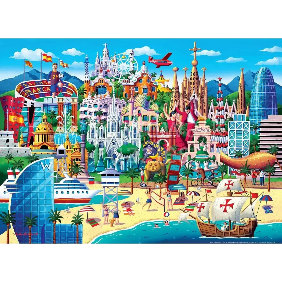Barcelona 1000 Piece Jigsaw Puzzle Boardwalk - BIG FRENCHIES