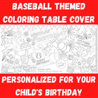 Baseball Birthday Coloring Tablecloth - BIG FRENCHIES