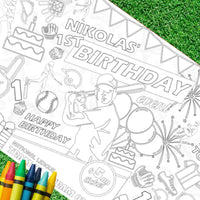 Baseball Birthday Coloring Tablecloth - BIG FRENCHIES