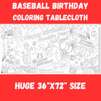 Baseball Birthday Coloring Tablecloth - BIG FRENCHIES