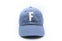 Dusty Blue Letter Baseball Hat - BIG FRENCHIES
