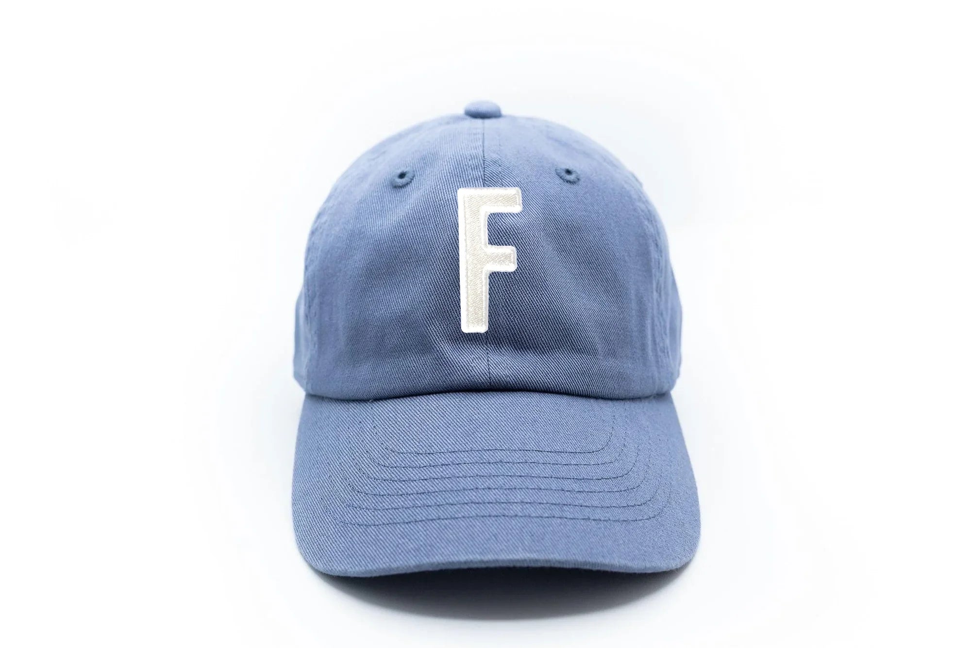 Dusty Blue Letter Baseball Hat - BIG FRENCHIES