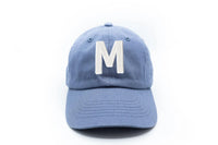 Dusty Blue Letter Baseball Hat - BIG FRENCHIES