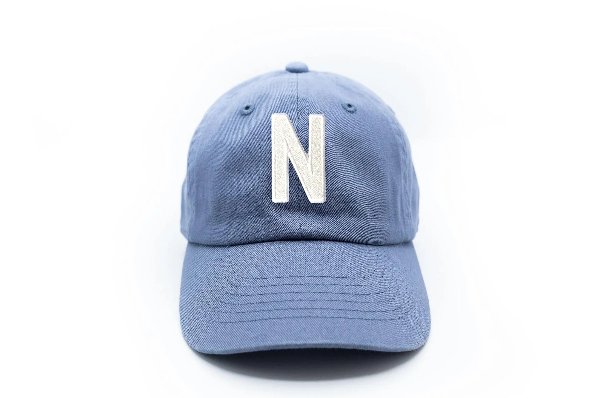 Dusty Blue Letter Baseball Hat - BIG FRENCHIES