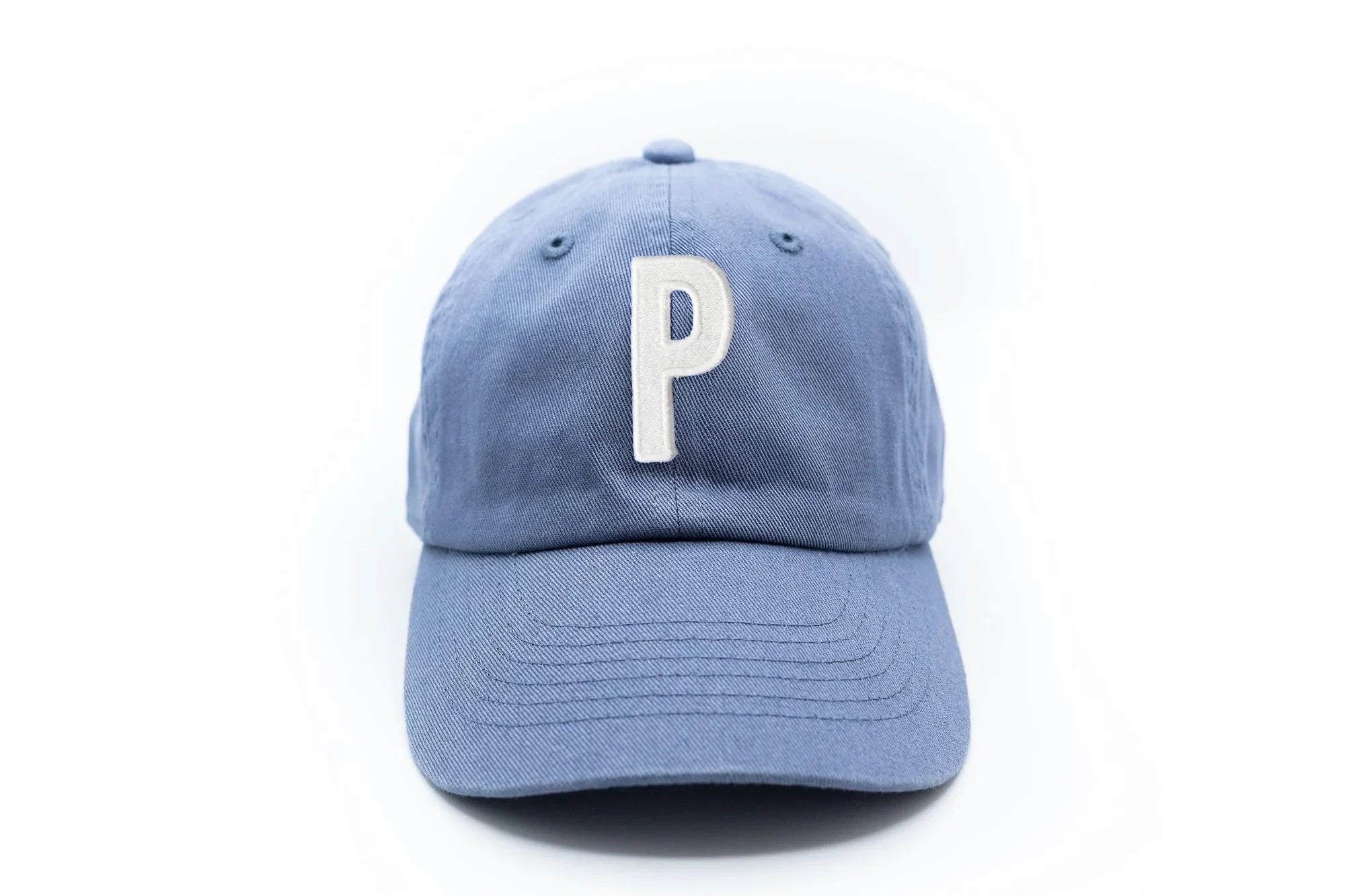 Dusty Blue Letter Baseball Hat - BIG FRENCHIES