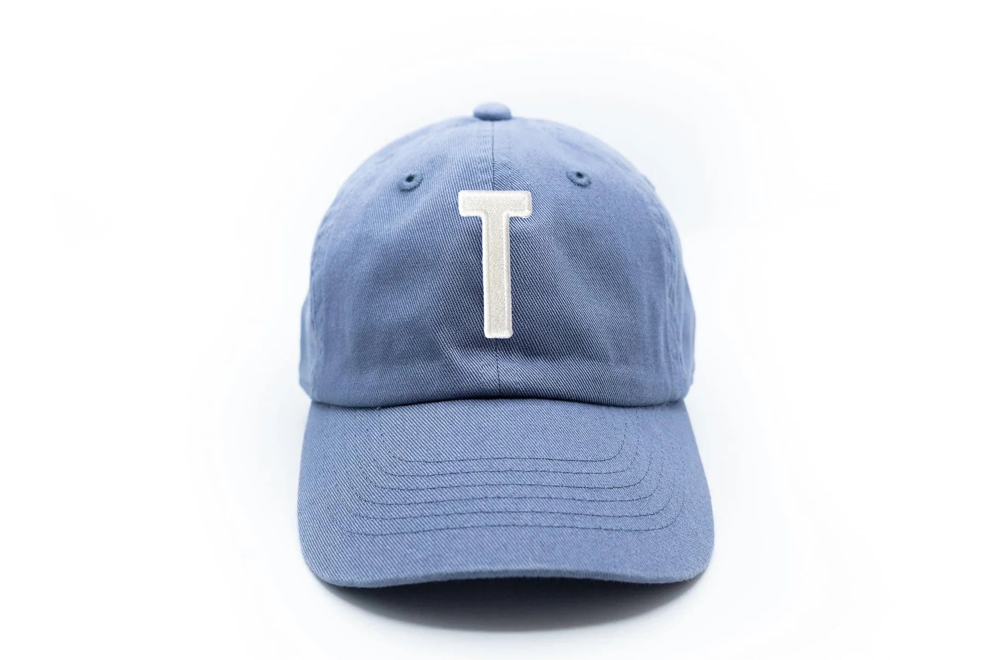 Dusty Blue Letter Baseball Hat - BIG FRENCHIES