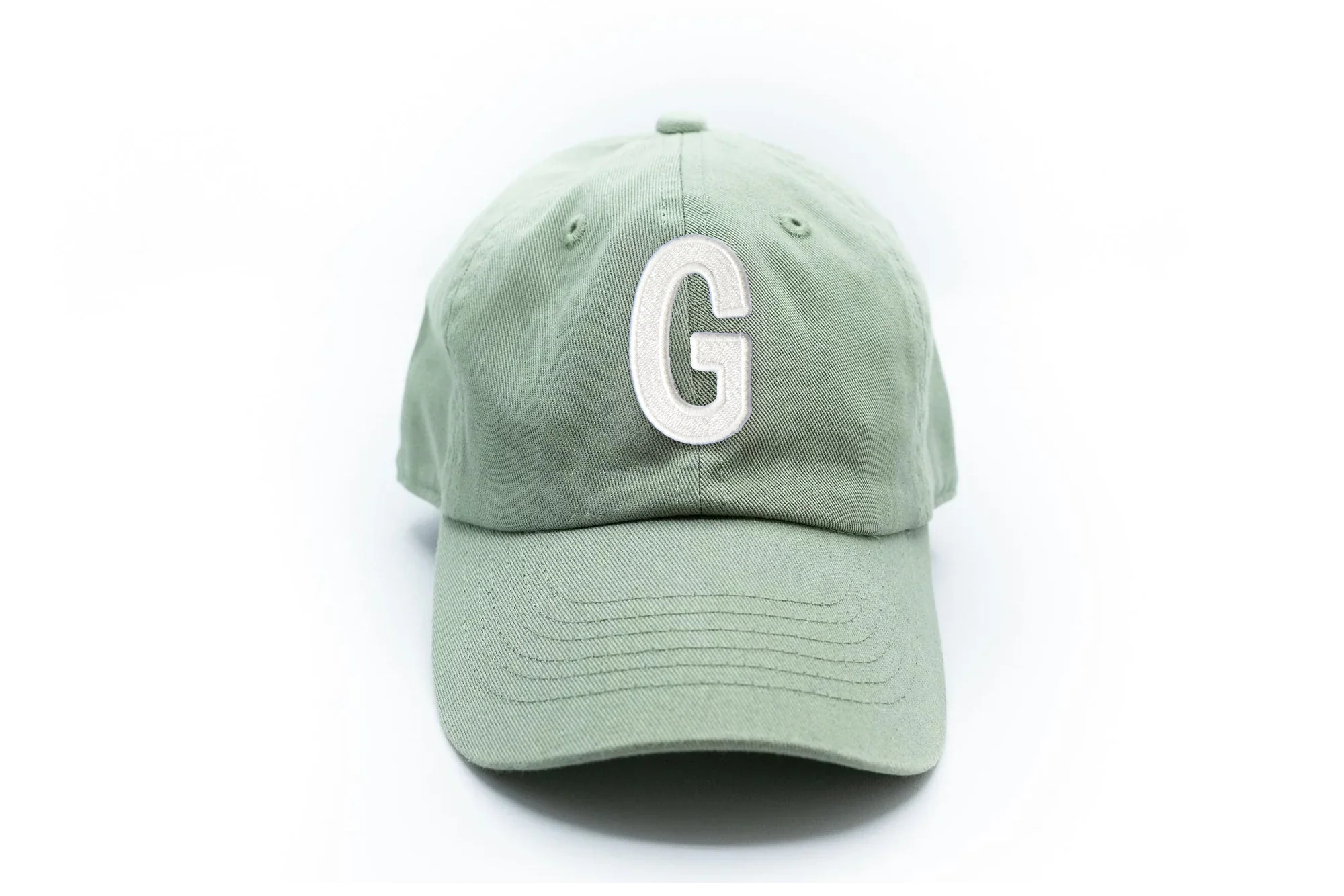 Dusty Sage Letter Baseball Hat - BIG FRENCHIES