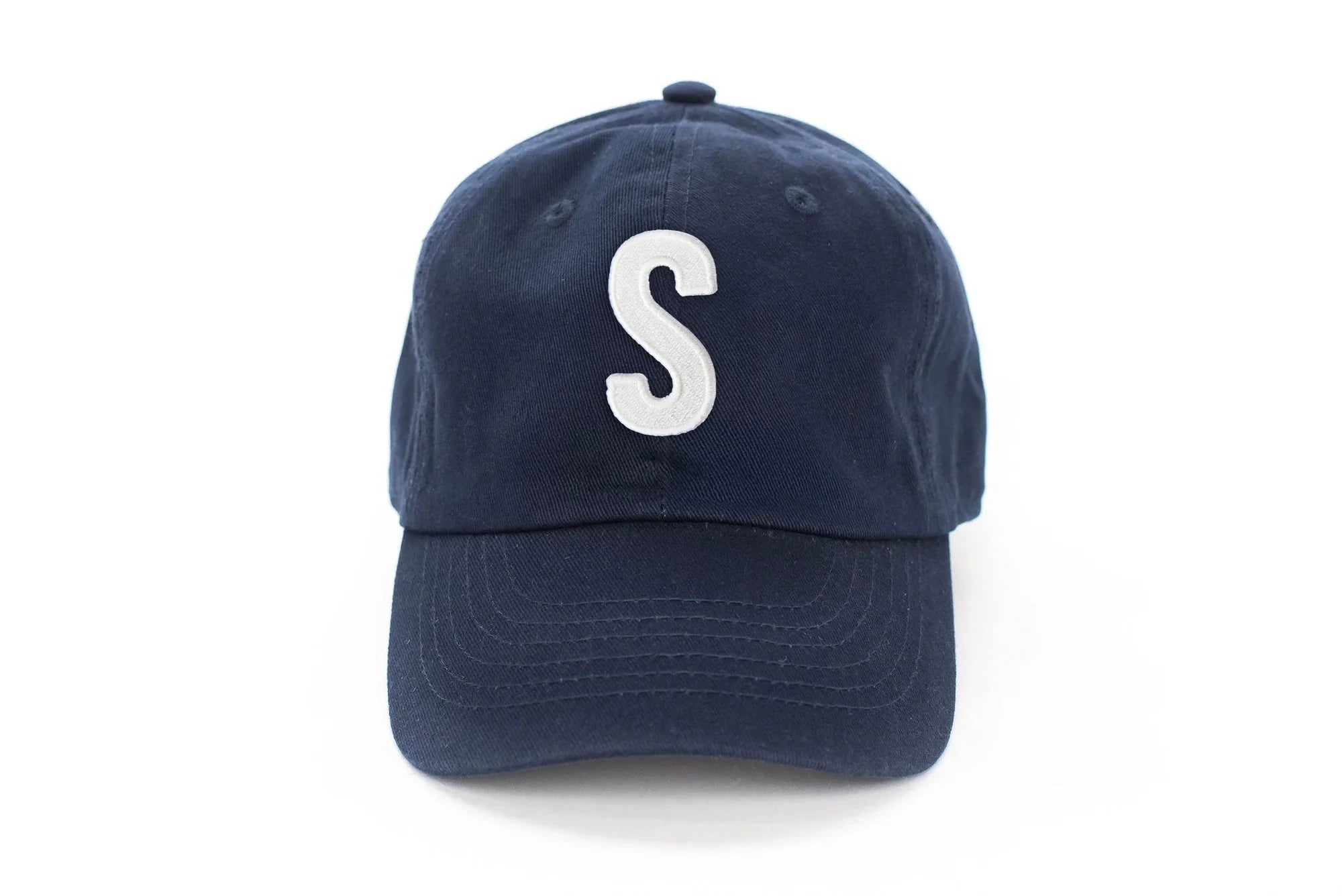 Navy Blue Letter Baseball Hat - BIG FRENCHIES