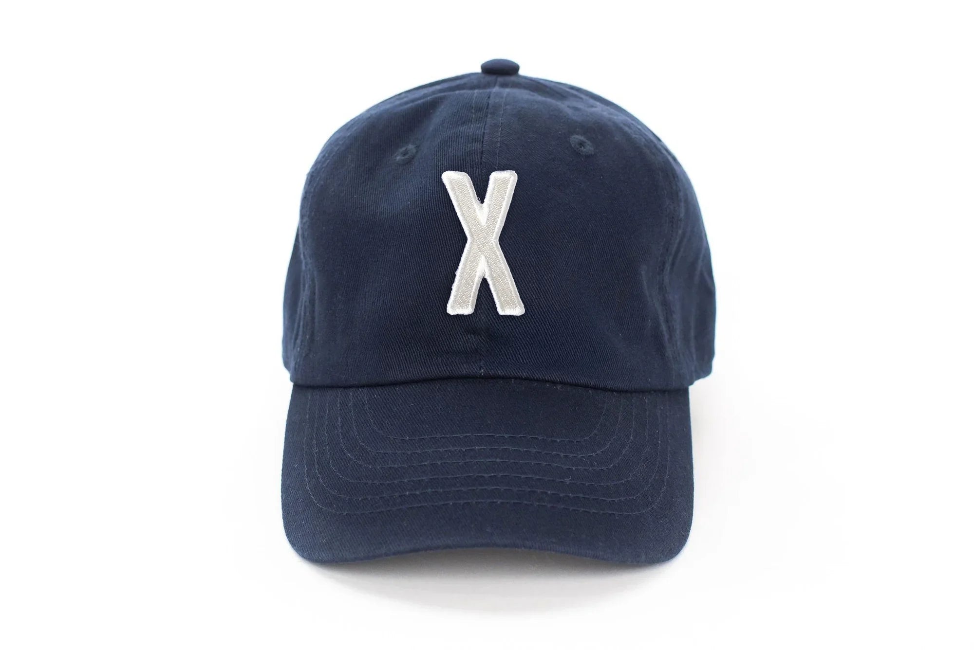 Navy Blue Letter Baseball Hat - BIG FRENCHIES