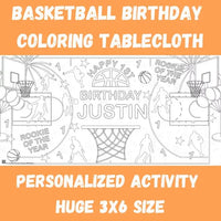 Basketball Birthday Coloring Tablecloth - BIG FRENCHIES