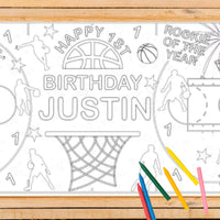 Basketball Birthday Coloring Tablecloth - BIG FRENCHIES