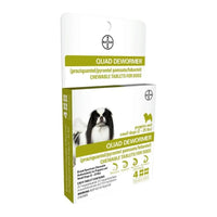 Bayer Quad Dewormer Chewable Tablets for S M L Dogs