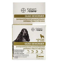 Bayer Quad Dewormer Chewable Tablets for S M L Dogs