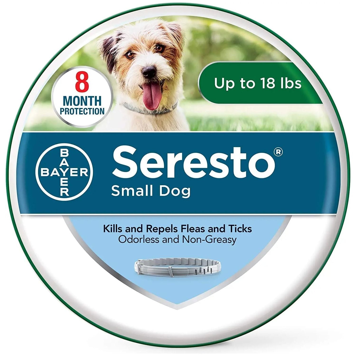 Bayer Seresto Flea & Tick Collar Small Dogs Under 18lbs. 8 Months