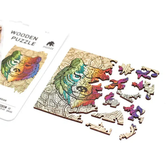 Bear 40 Piece Mini Wooden Jigsaw Puzzle Geek Toys - BIG FRENCHIES