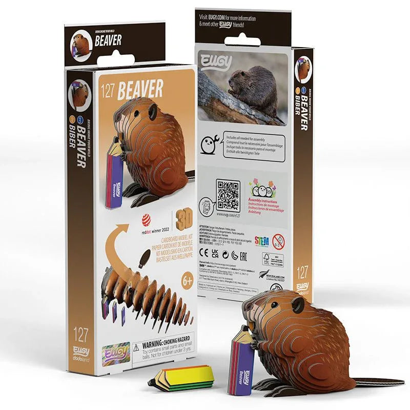 Beaver 3D Cardboard Model Kit Eugy - BIG FRENCHIES