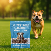 Country Living 4”-6” Beef Lung Slices Dog Treats – 8oz Bag – 100% Natural, Single-Ingredient, High-Protein, Grain-Free Dog Treats – Crunchy & Lightweight - BIG FRENCHIES