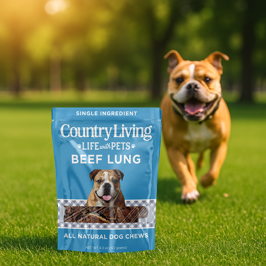 Country Living 4”-6” Beef Lung Slices Dog Treats – 8oz Bag – 100% Natural, Single-Ingredient, High-Protein, Grain-Free Dog Treats – Crunchy & Lightweight - BIG FRENCHIES