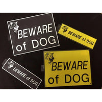 Beware Of Dog Signs Plastic Durable & Visible Black or Yellow 9 x 11" or 3 x 10"