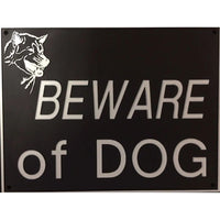 Beware Of Dog Signs Plastic Durable & Visible Black or Yellow 9 x 11" or 3 x 10"