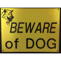 Beware Of Dog Signs Plastic Durable & Visible Black or Yellow 9 x 11" or 3 x 10"