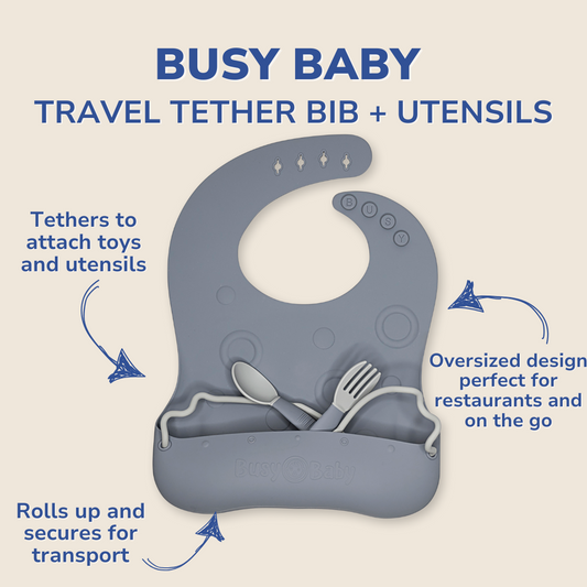 Travel Tether Bib+ Utensils