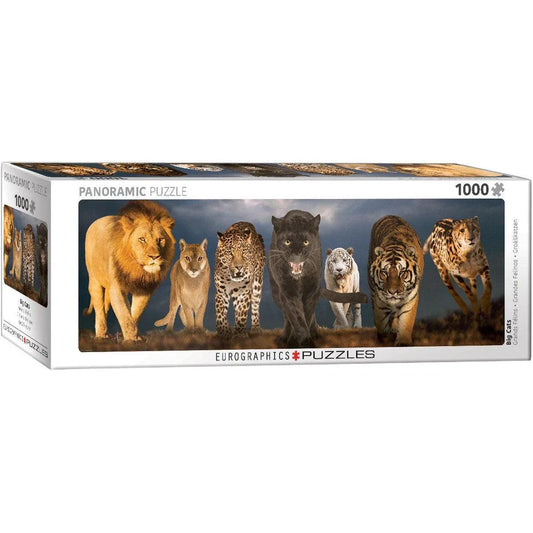 Big Cats 1000 Piece Panoramic Jigsaw Puzzle Eurographics - BIG FRENCHIES
