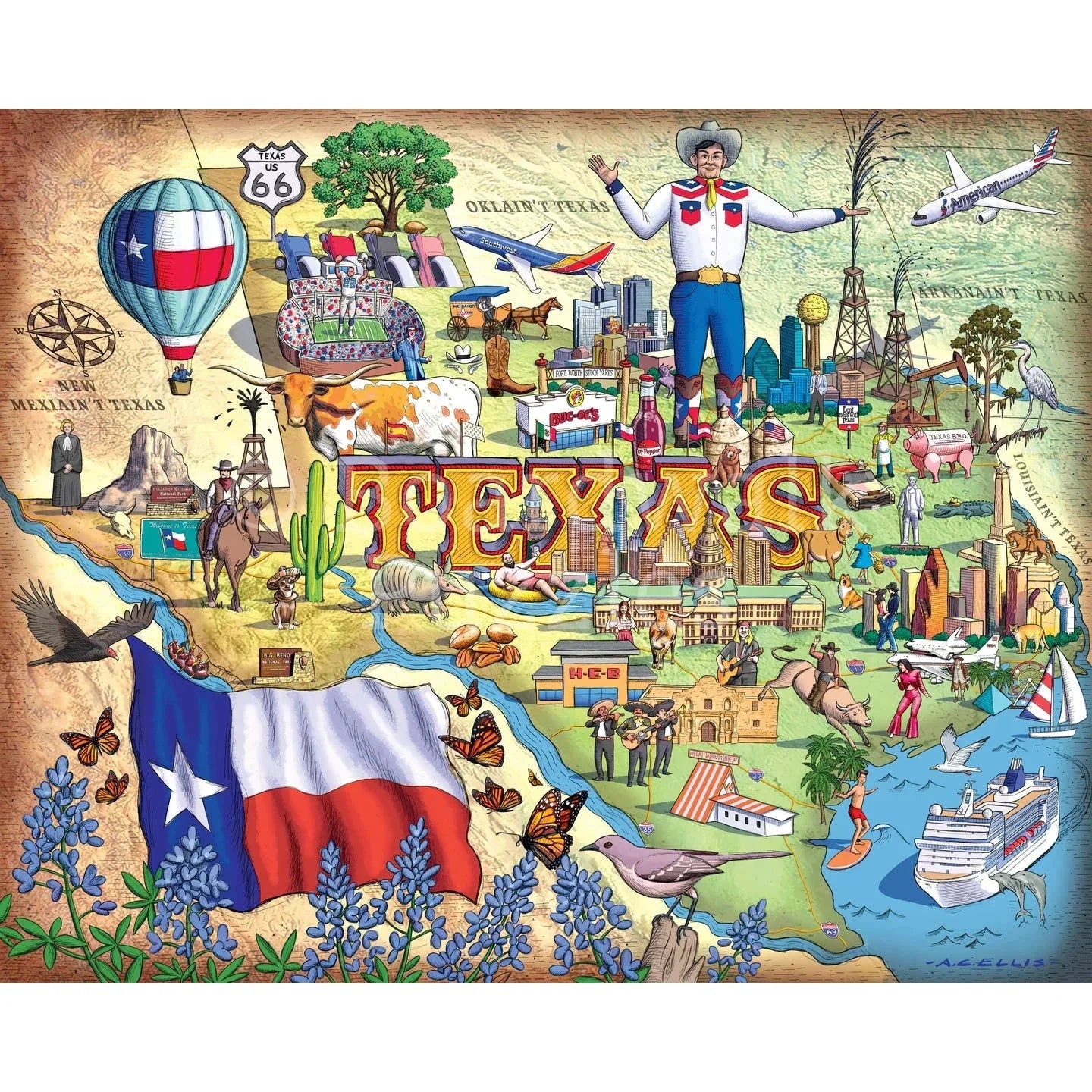 Big Texas 1000 Piece Jigsaw Puzzle Boardwalk