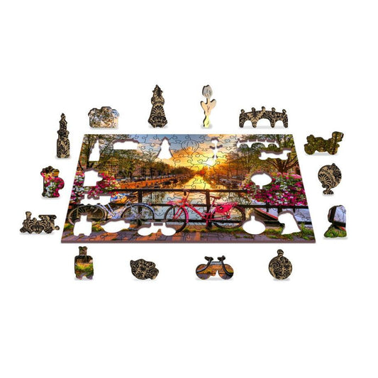 Bikes in Amsterdam 150 Piece Wood Jigsaw Puzzle Wooden City