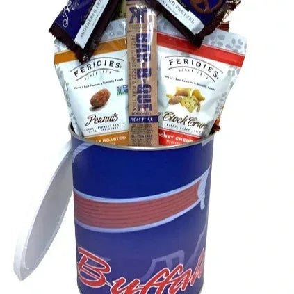 Buffalo Bills Gift Tin Basket - Savory or Sweet Snacks - BIG FRENCHIES