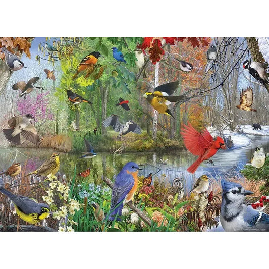 Birds of the Season 1000 Piece Jigsaw Puzzle Cobble Hill - BIG FRENCHIES