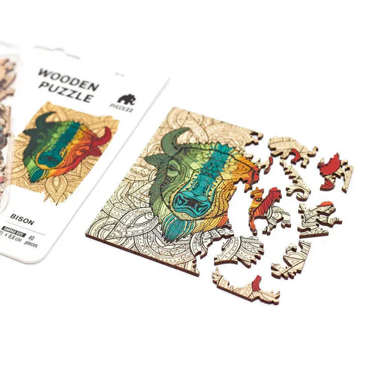 Bison 40 Piece Mini Wooden Jigsaw Puzzle Geek Toys