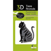 Black Cat 3D Cardboard Model Kit Fridolin