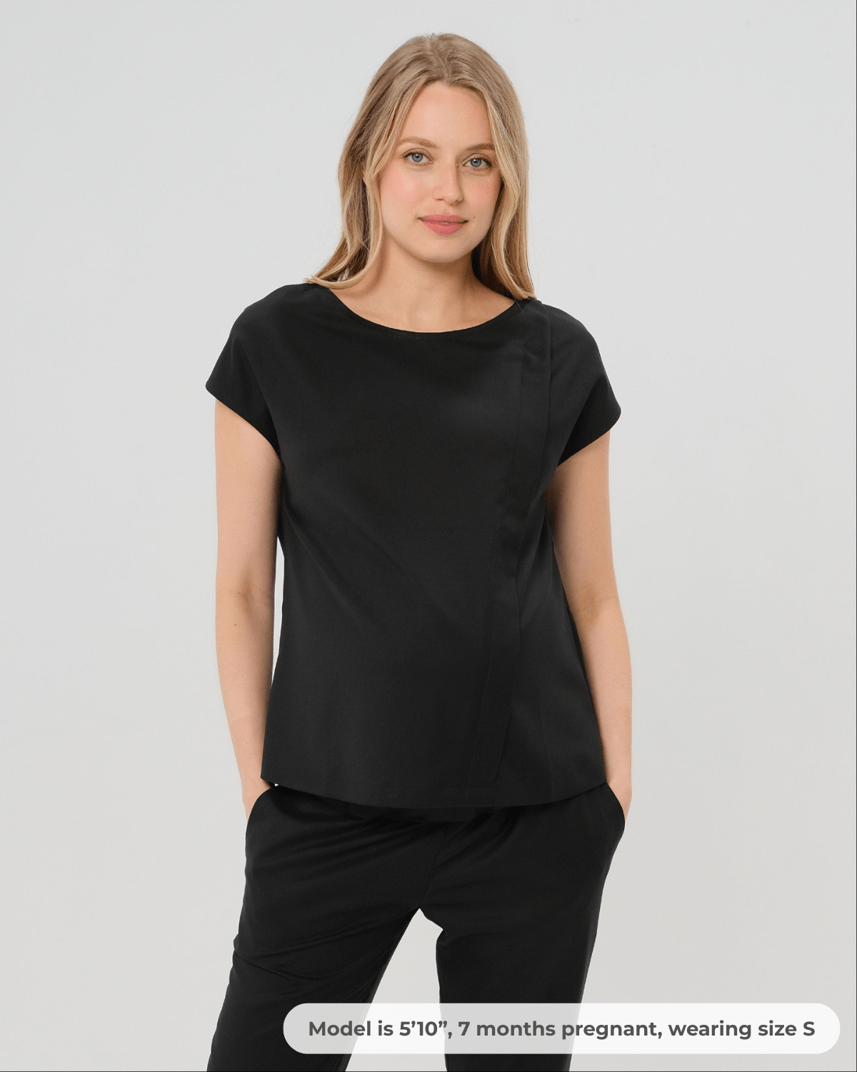 Maternity Shell Top w/ Hidden Nursing Zip in All-Season Wool - BIG FRENCHIES