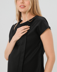 Maternity Shell Top w/ Hidden Nursing Zip in All-Season Wool - BIG FRENCHIES