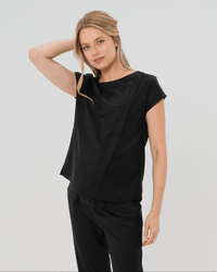 Maternity Shell Top w/ Hidden Nursing Zip in All-Season Wool - BIG FRENCHIES