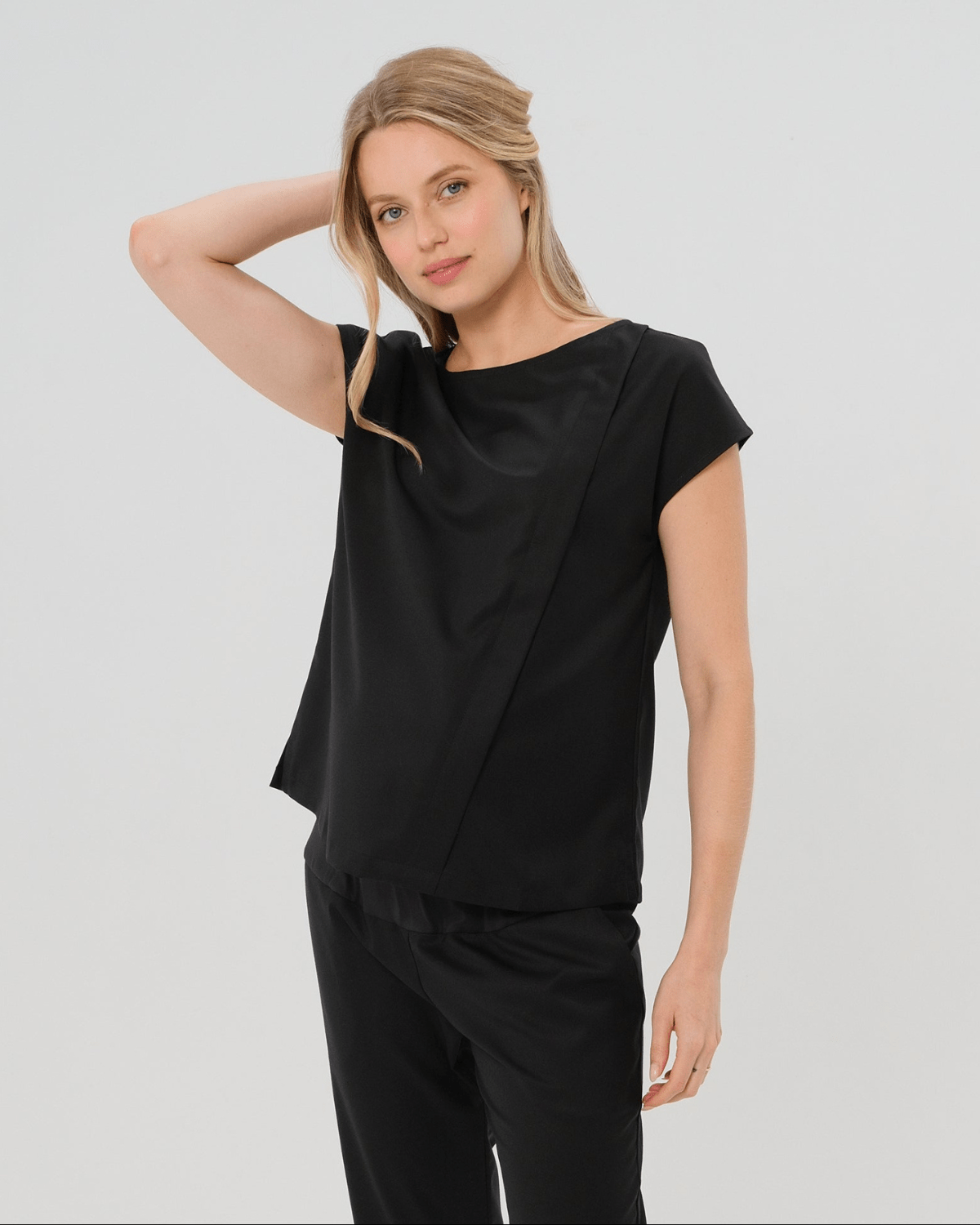 Maternity Shell Top w/ Hidden Nursing Zip in All-Season Wool - BIG FRENCHIES