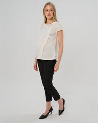 Slim Leg Maternity Work Pants in Black - BIG FRENCHIES