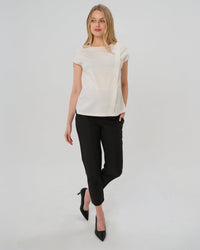 Slim Leg Maternity Work Pants in Black - BIG FRENCHIES