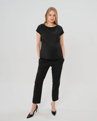 Elizabeth Under Belly Maternity Pants in All-Season Wool - BIG FRENCHIES