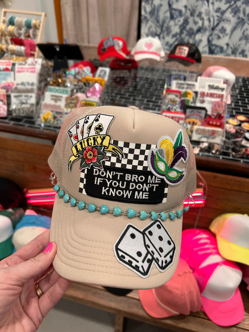 Black & White Checkered Pattern Trucker Hat - BIG FRENCHIES