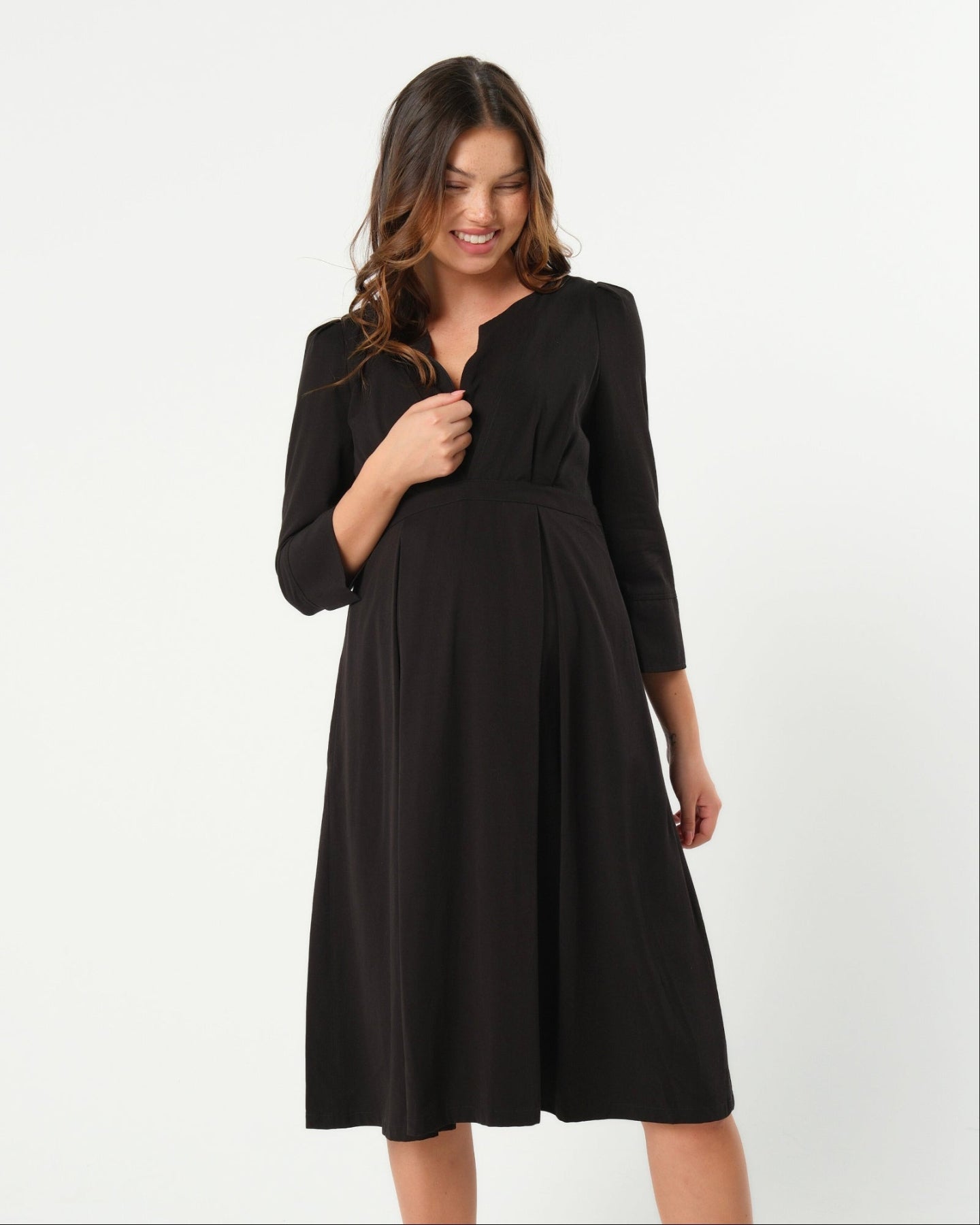 Sarah Empire Maternity & Nursing Dress in TENCEL (Regular & Petite) - BIG FRENCHIES