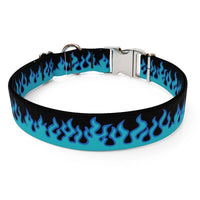 Blue Flames Dog Collar