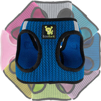 EcoBark Bright Blue Step In Dog Harness Sport- Rapid Fastener Reflective Soft Mesh Dog Vest Halter for XXXS to Small Dogs - BIG FRENCHIES