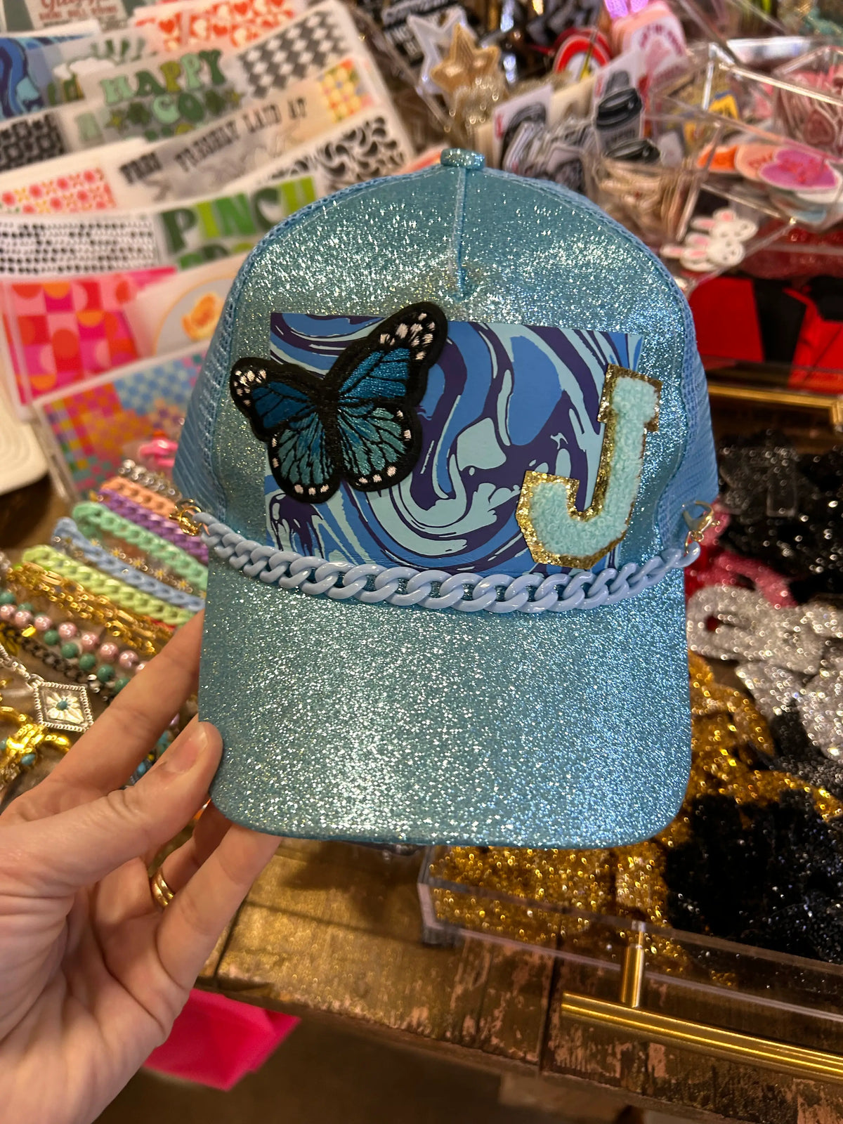 Blue Swirl Pattern Trucker Hat - BIG FRENCHIES
