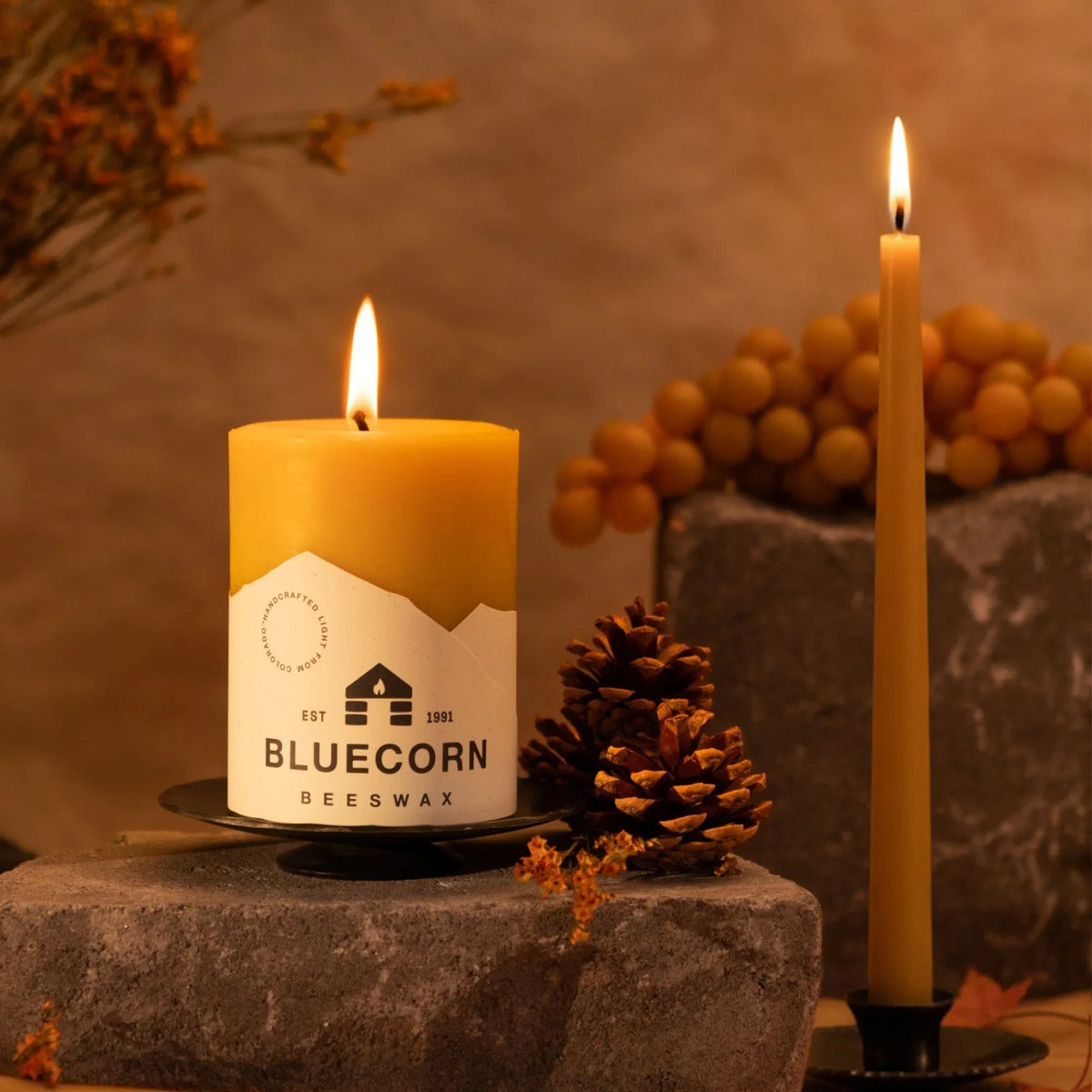 Pure Beeswax Pillar Candles - BIG FRENCHIES