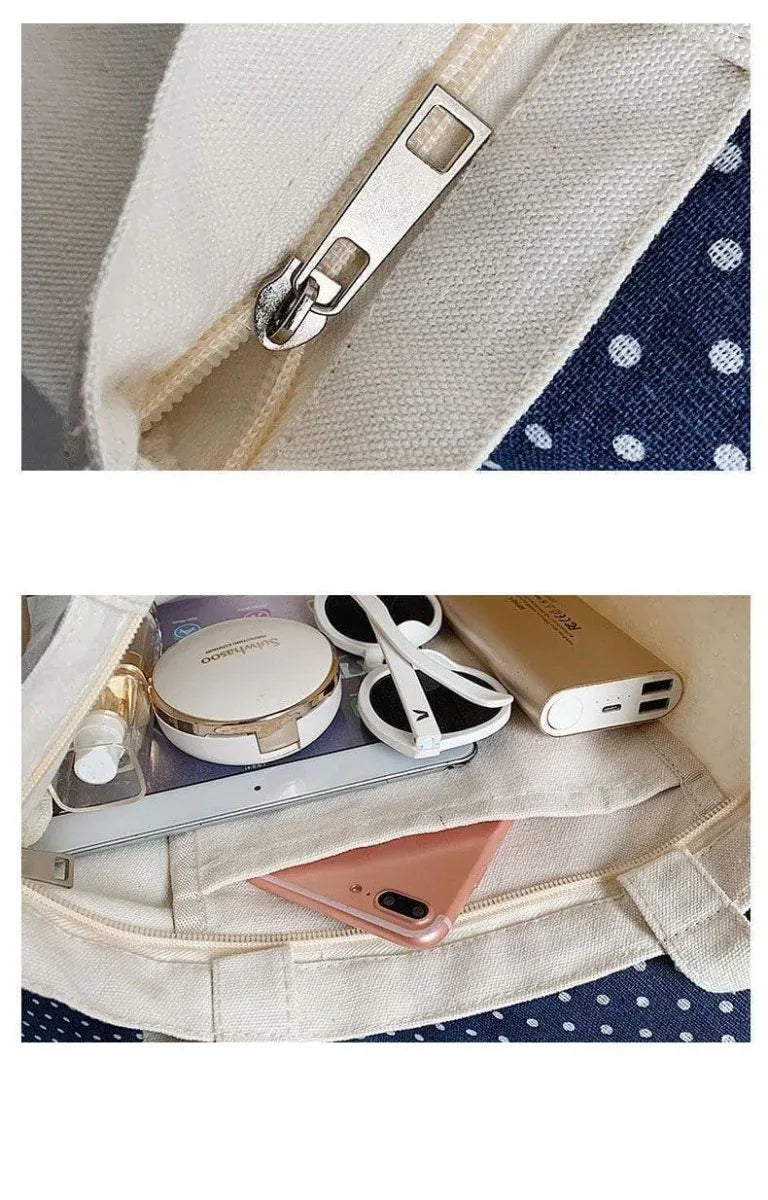 Cream Boba Tote – Canvas Bag with Enamel Pin & Keychain Gift