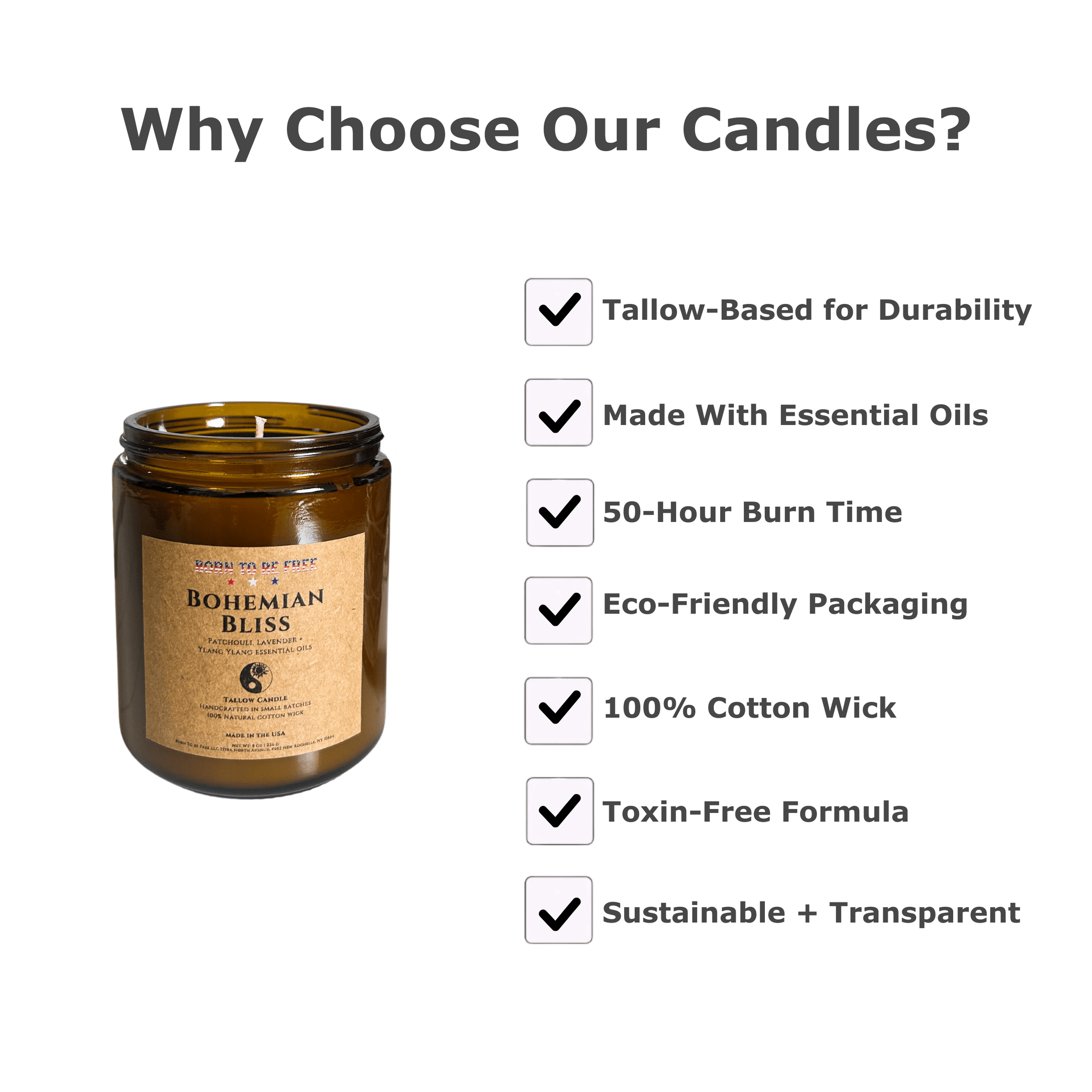 Bohemian Bliss Tallow Candle - BIG FRENCHIES