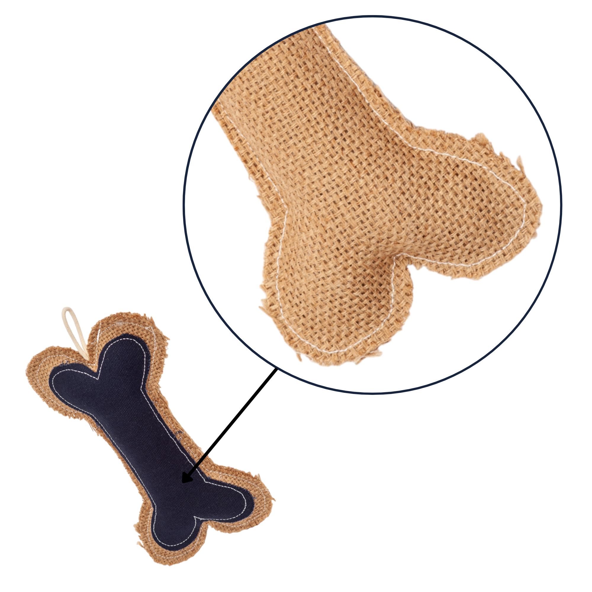 Country Living Jean Leather-Jute Bone Pillow Dog Chew Toy – Durable, Safe and Non-Toxic - BIG FRENCHIES